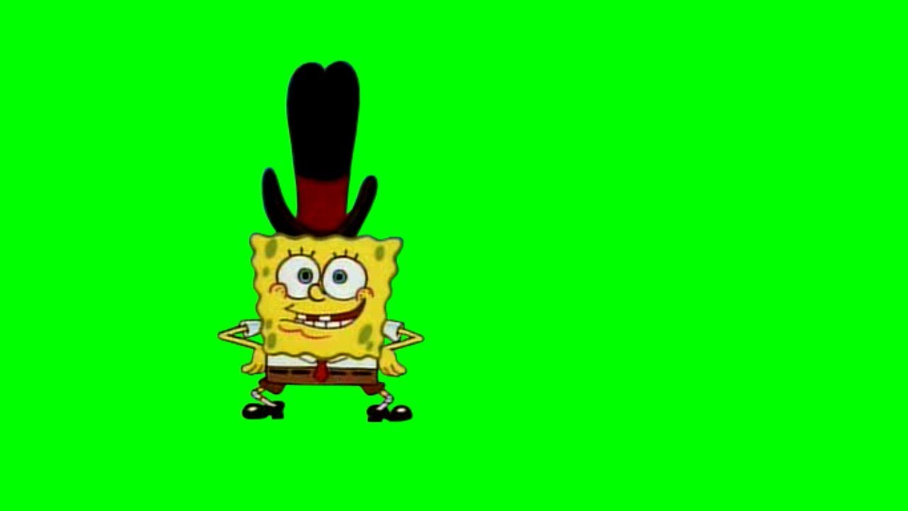 Chroma Key SpongeBob Hitchhiking Dance Spoons Rattling Green Screen