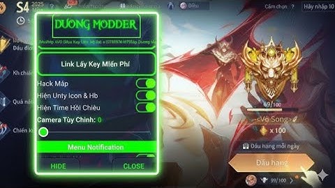 Hack Map Liên Quân Mobile Free | Mod Full Skin | Antiban Vip | Auto Bộc Phá Trừng Trị | DươngModder