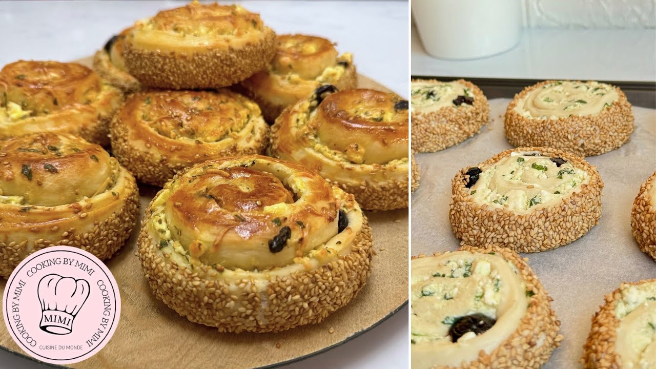 POGAÇA BRIOCHÉE DE DÉLICIEUX PETITS PAINS AU SÉSAME FARCIS AU FROMAGE🧀