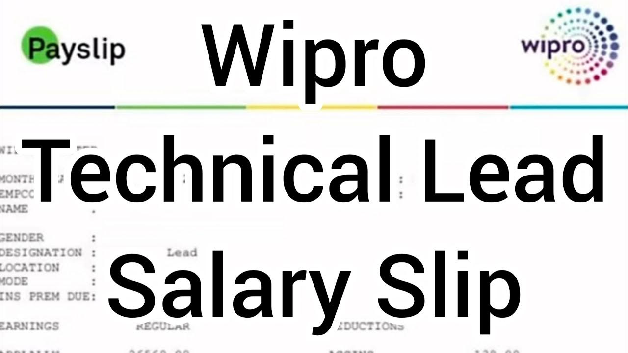 Wipro Salary slip Wipro Technical Lead Salary Slip Wipro Salary