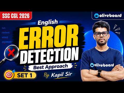 Error Detection - Part 1 | English | Revision & Practice | SSC CGL 2026