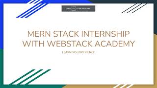 Project Submission By Juhi Kalsi || Internship experience with Webstack Academy