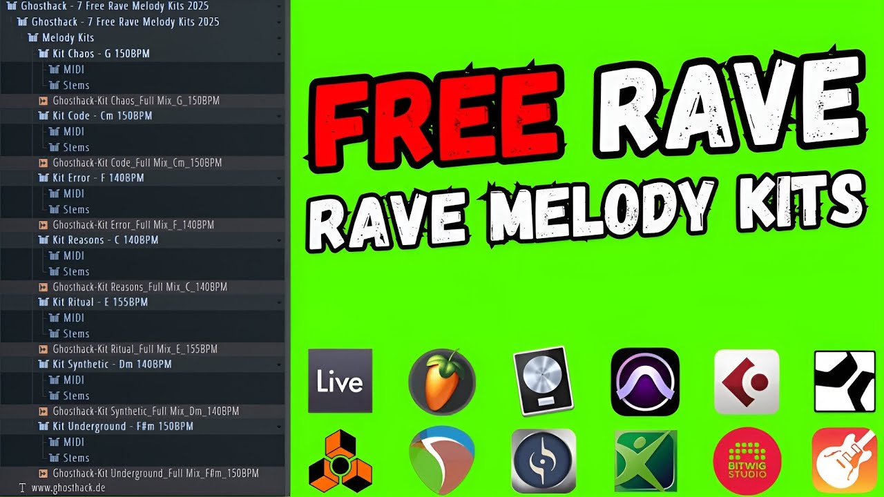 RAVE PACK - Free RAVE Melody Kits 2025 - By Ghosthack 😱😱😱
