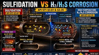 Sulfidation vs H₂/H₂S Corrosion English Explained | API 571 3.61 & 3.35 | 3D Animation