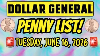 ‼️PENNY LIST‼️PAY $0.01 PER ITEM!🚨STARTS TUESDAY, JUNE 16, 2026‼️DOLLAR GENERAL PENNY LIST🙌
