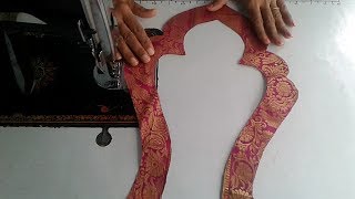 Easy patchwork blouse back neck design cutting and stitching /blouse designs