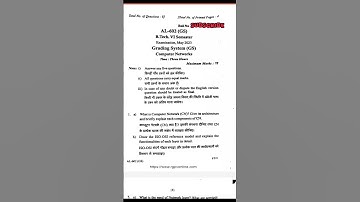 Computer Networks AL - (602) 2023 Rgpv Question Paper