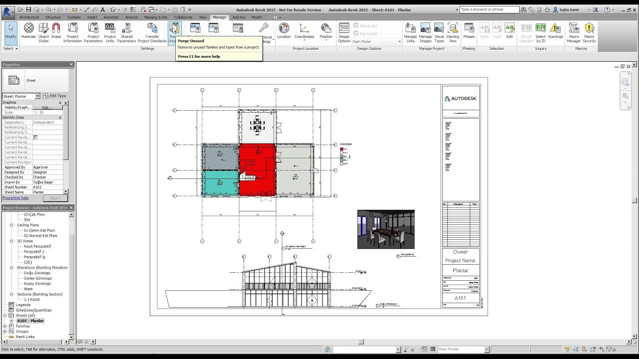 Revit 2015 Eğitimi 73 Purge Unused Komutu YouTube