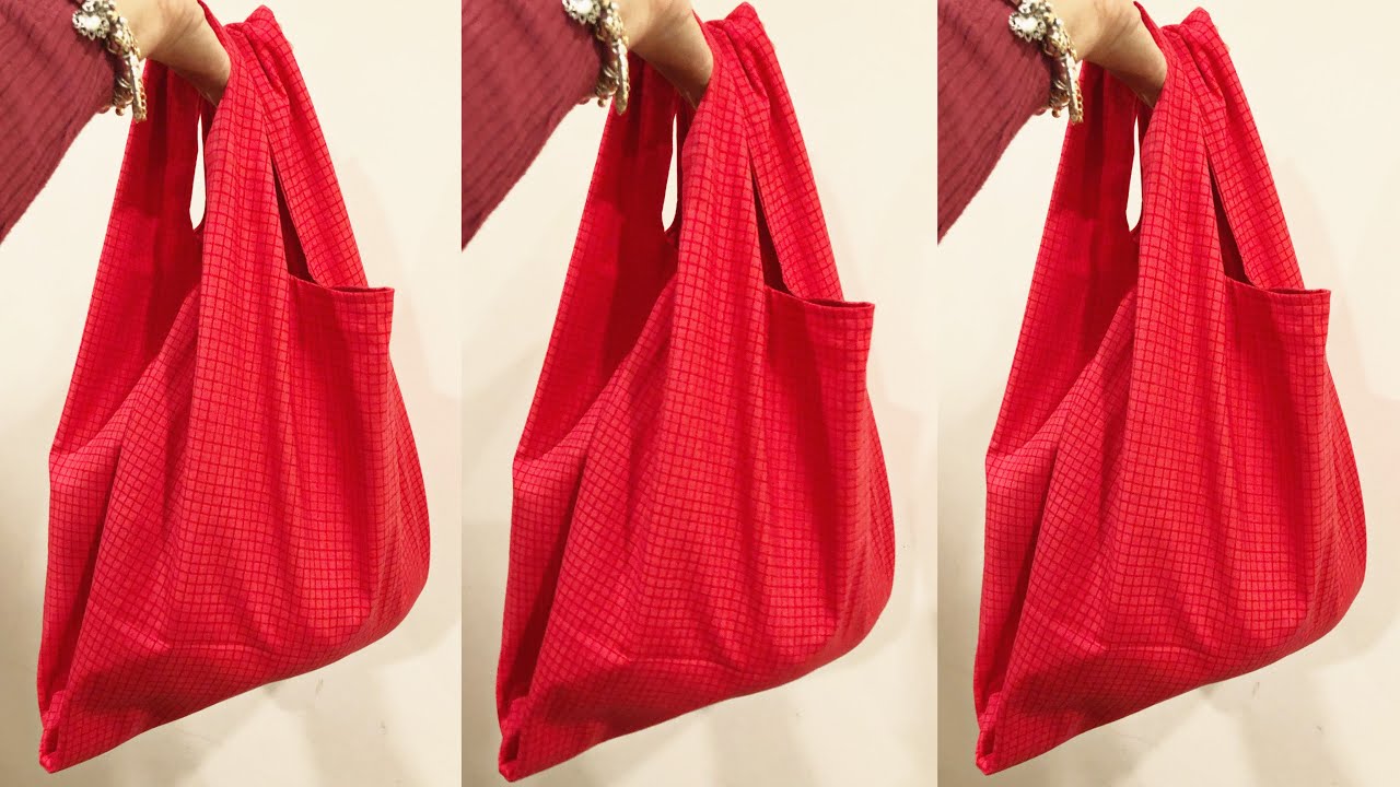 (Environment protection project) DIY Fabric Shopping Bag | Reusable shopping bag sewing tutorial