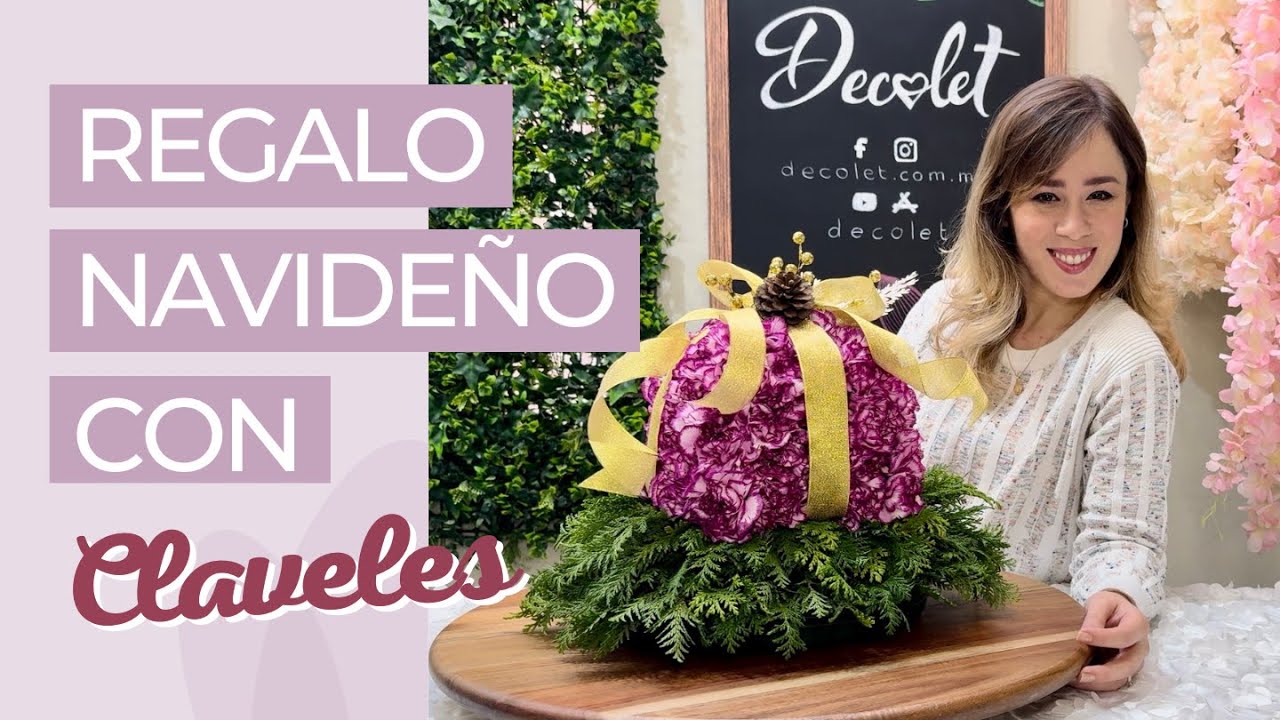 REGALO FLORAL NAVIDEÑO 🎁 ¡CREANDO MAGIA CON CLAVELES! 🎄
