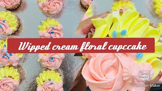 How to make whipped cream flower cupcake.Easy decorations ideas