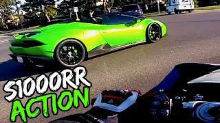 S1000RR PULLING ON MERCEDES AMG WHILE LISTENING TO HILARY DUFF!!