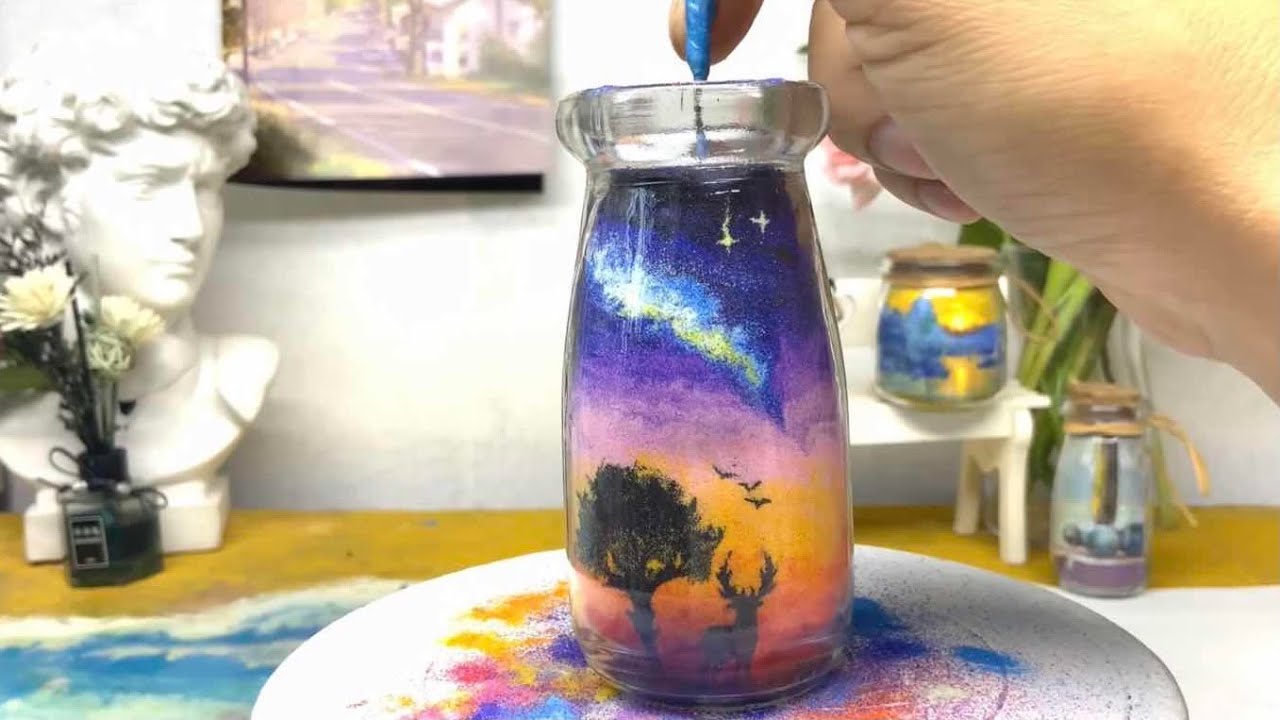 sand art in bottle sand painting｜サンドぺインテイング｜沙瓶画｜瓶中沙画 YouTube