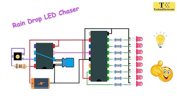 How to Make Rain Drop LED Chaser Circuit using 74HC595N