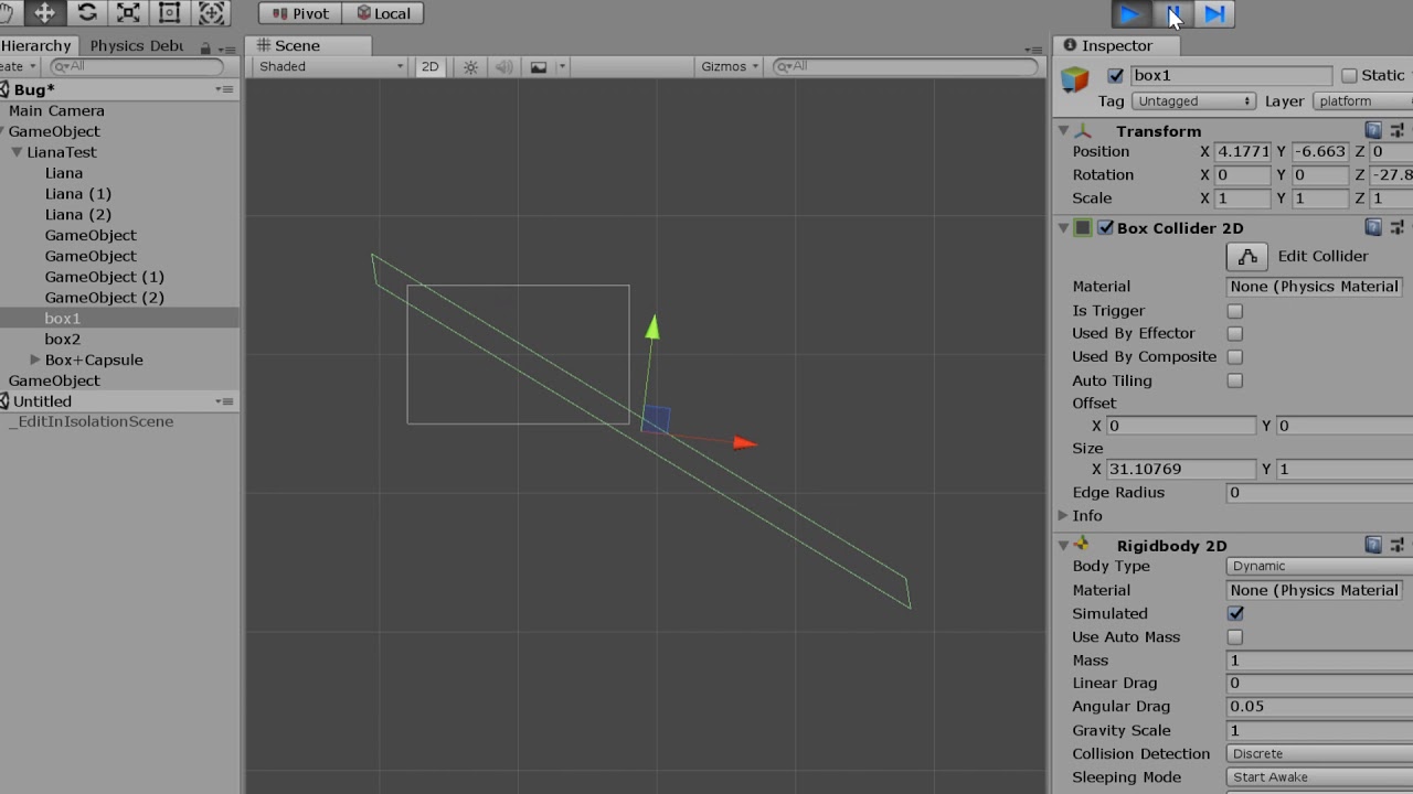 Unity3d Rigidbody2D bug