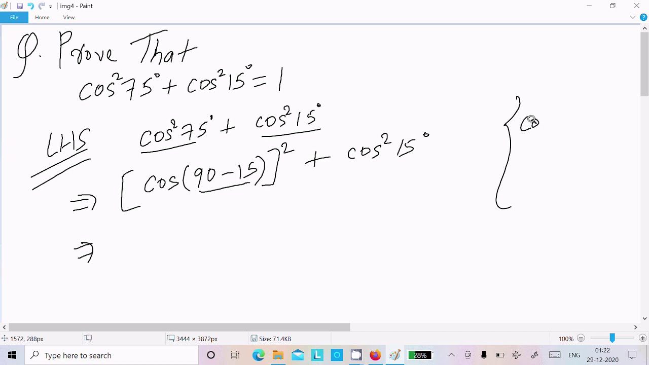 Prove That Cos 2 75 Cos 2 15 1 YouTube prove-that-cos-2-75-cos-2-15-1-youtube
