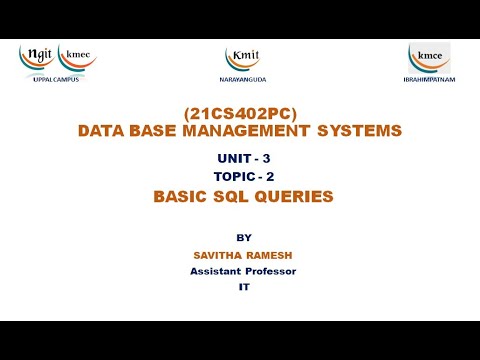UNIT - 3_BASIC SQL QUERIES - YouTube