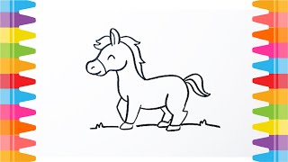 How To Draw Horse Drawing Horse Super Easy