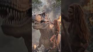 (Action-Packed & Catchy): Prehistoric Clash: Warrior vs. Roaring T-Rex! 🦖🔥