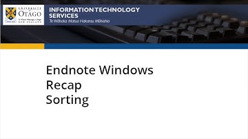 Sorting in Endnote on Windows