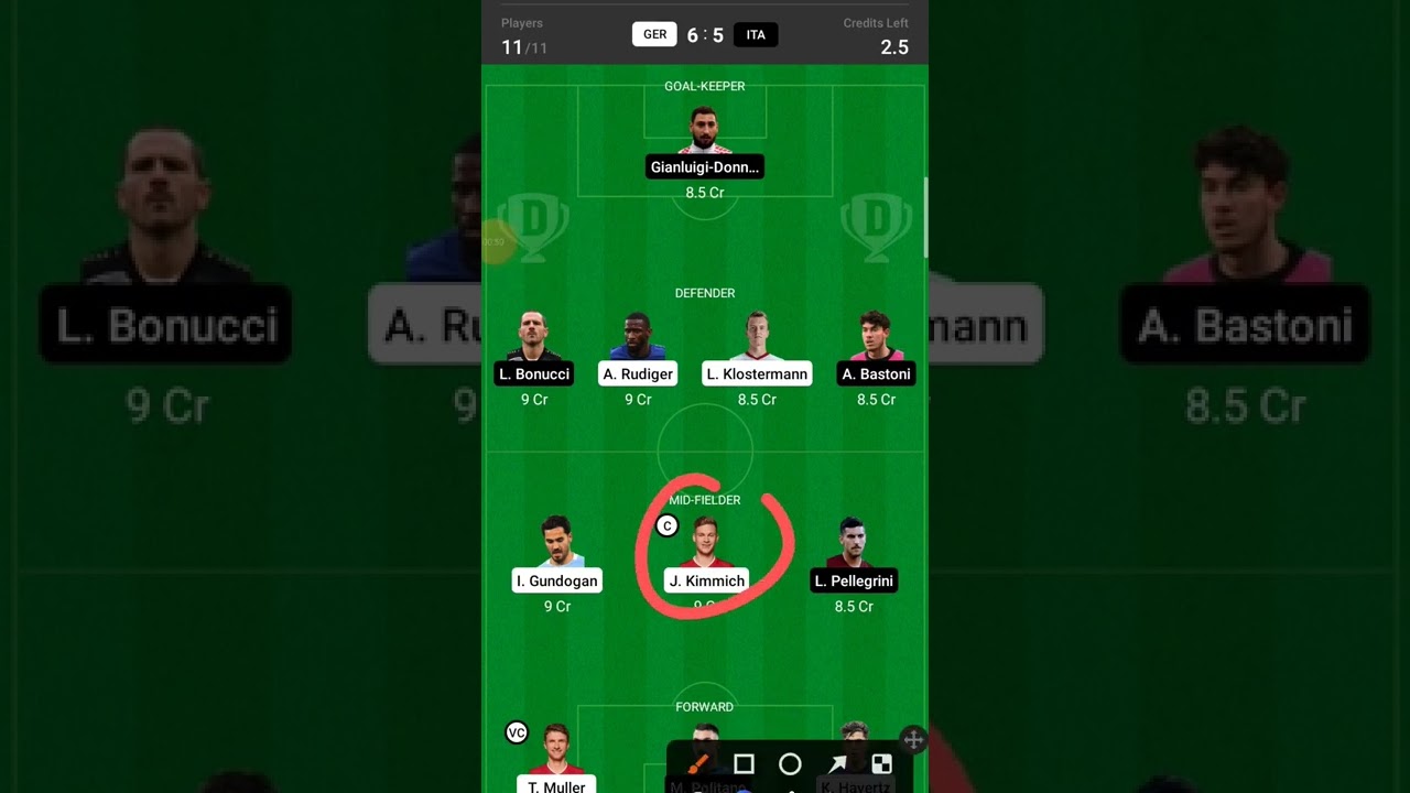 GER vs ITA Dream 11 team prediction|ITA vs GER playing 11 team|UEFA Nation's Leuage tournament,2022
