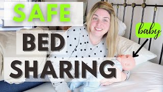 How to bed share safely with a baby: Sleeping position and avoiding risks.