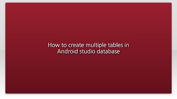 How to create multiple tables in Android studio database