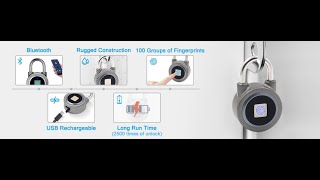 Fingerprint Padlock, Bluetooth Lock, Mobile App, Megafeis Smart Padlock With Keyless Biometric
