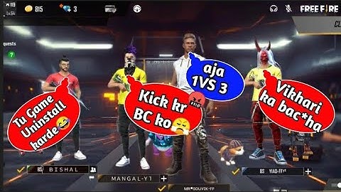 Random player call me naab and😱 | challenge 1v3 for Room🧐 | Garena Free fire Noob prank || 1v3🤨