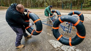 Pedal-Powered Off-Road Fun 🚴‍♂️DIY Quadcycle from inner tube: ⚙️