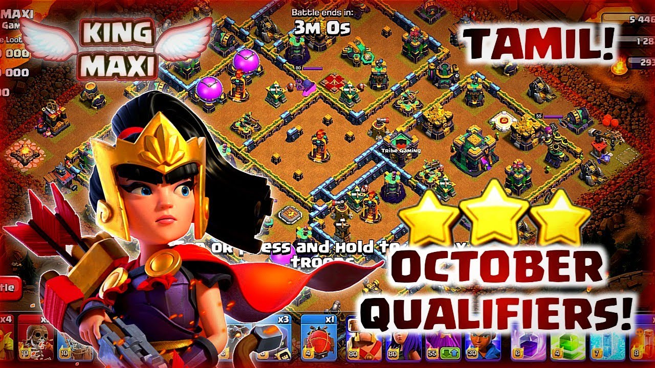 How To Three Star October Qualifier Challenge 🤔? | Tamil | Lavaloon 🔥! | clash of clans | KINGMAXI👼!