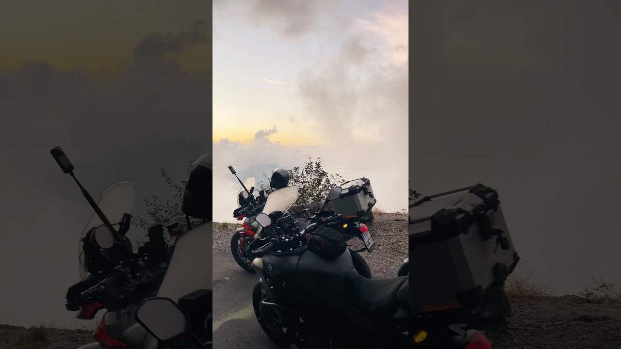 Moments of motorcycle tour in Montenegro Kotor Bay 