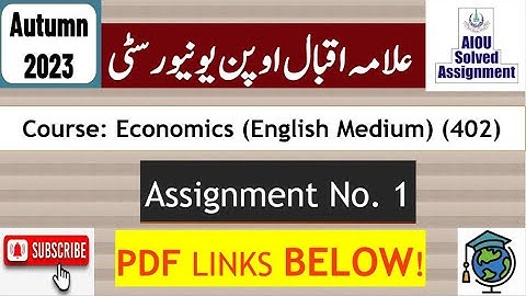 AIOU Code 402 Solved Assignment No.1 Autumn 2023 || Subject: Economics (English) || Level: BA/B.Com