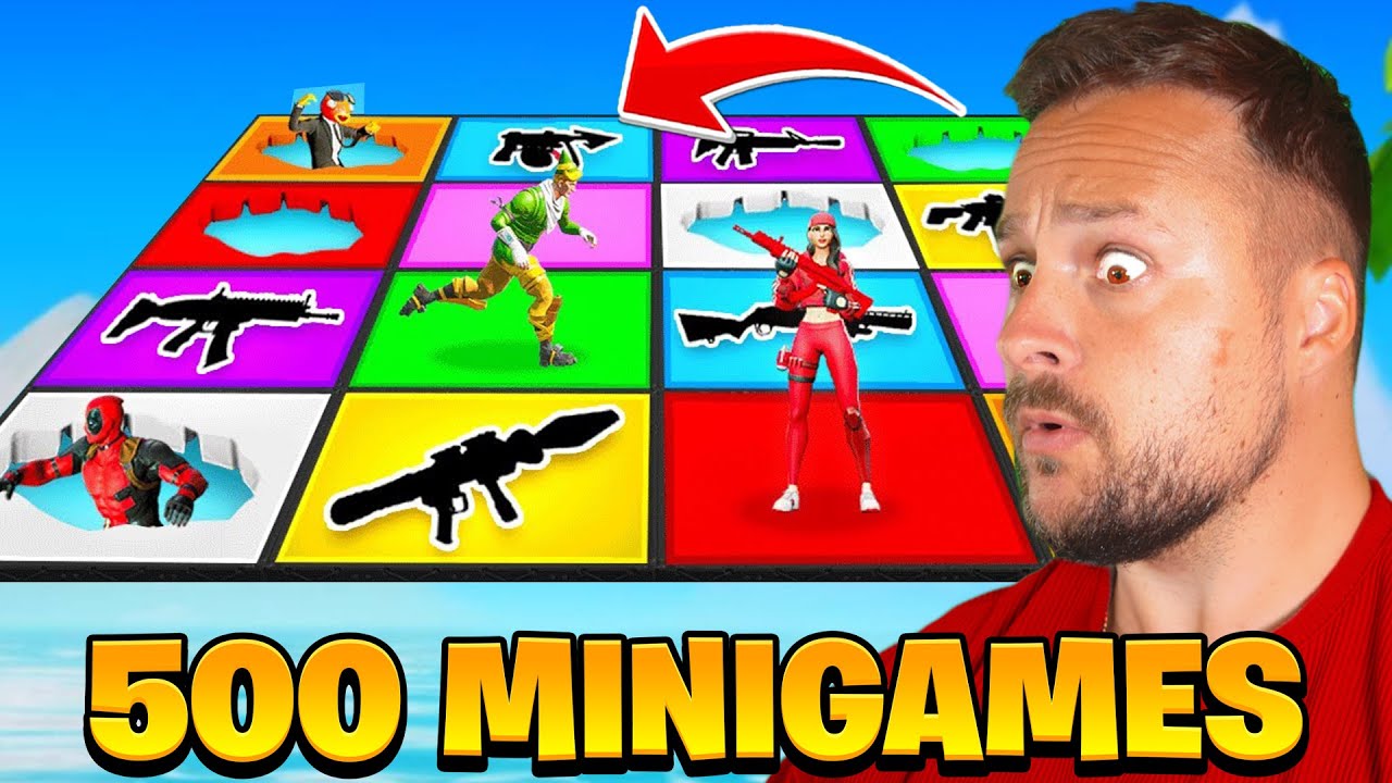 3 YouTuber VS 500 MINIGAMES in Fortnite