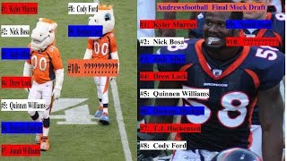 Andrewsfootball final mock draft Denver Broncos 10th pick in the 2019 NFL Draft