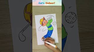 Golf Colouring with Markers ⛳️ #kidscolouringfun #kidscoloringvideo #colouring #colouringpage
