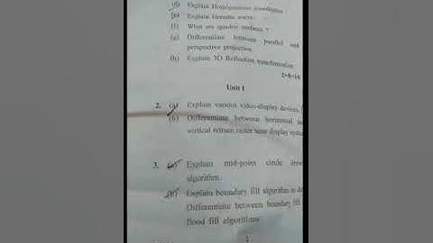 BCA fifth sem 2022 Computer Graphics Question paper #exam #study #learning #letslearn #books #read