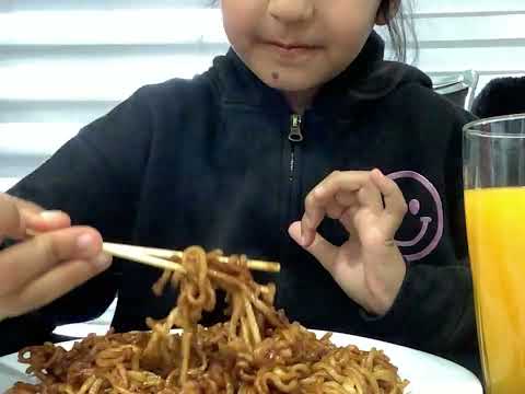 Trying black bean noodles for the first time