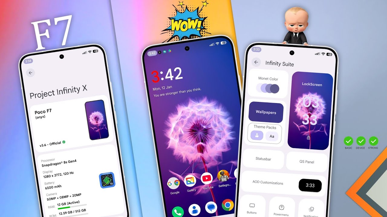 POCO F7 : Official  Project infinity X 3.6 Review, Play integrity Fix and more ♥️ 