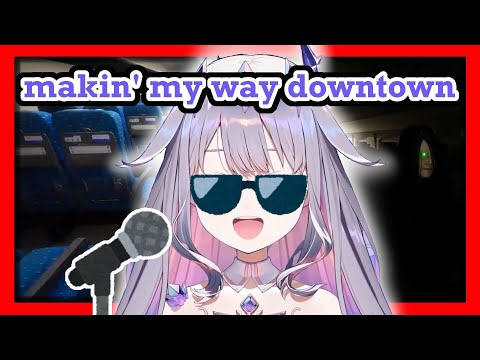 Biboo does karaoke on the haunted train [Hololive EN -koseki bijou-]
