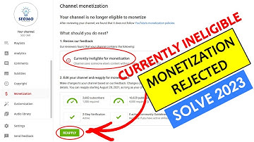 How to solve currently ineligible for monetization in 2023 | Monetization rejected
