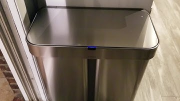 The simplehuman rectangular sensor trash can.