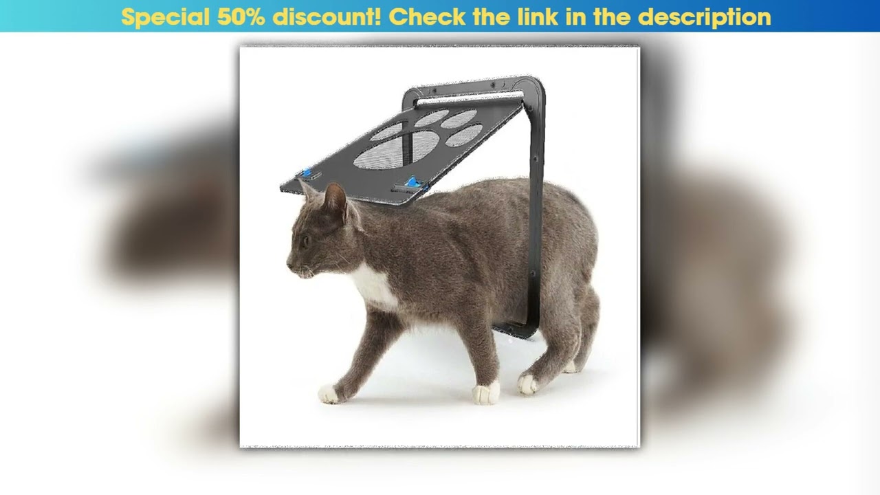 Pet Door New Safe Lockable Magnetic Screen Outdoor Dogs Cats Window Gate House Enter Freely