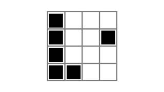 Combinations of 4x4 1-bit image (BLACK PIXEL POSITION VERSION)