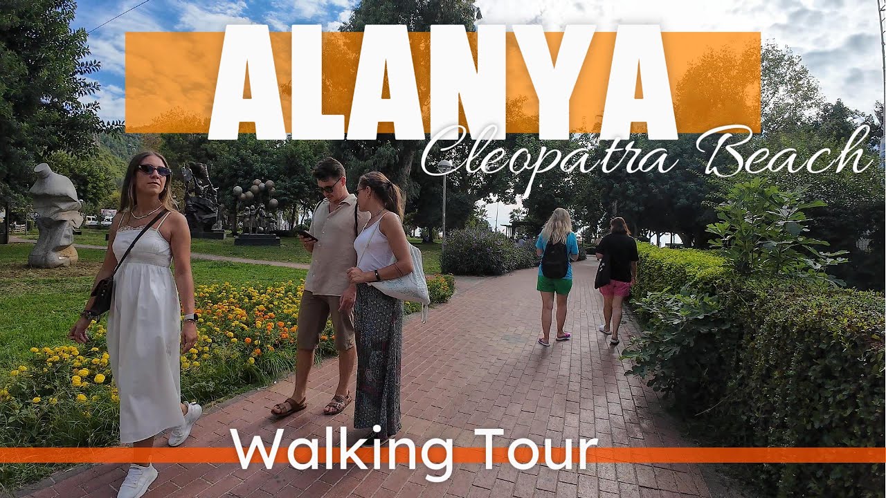 Cleopatra Beach Alanya walking tour Türkiye 2024 | Alanya beach walk Turkey