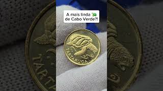 Moeda de Cabo Verde com tartaruga incrível!🐢🌍#numismatica #moedasvaliosas #colecionadoresdemoedas