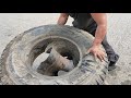 Ganito Gawin Sa Sirang Sidewall Single Ring Tire 12.000x20 Damage Yung Sidewall Repair With Vulcate