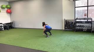 Broad jumps to shuffle back