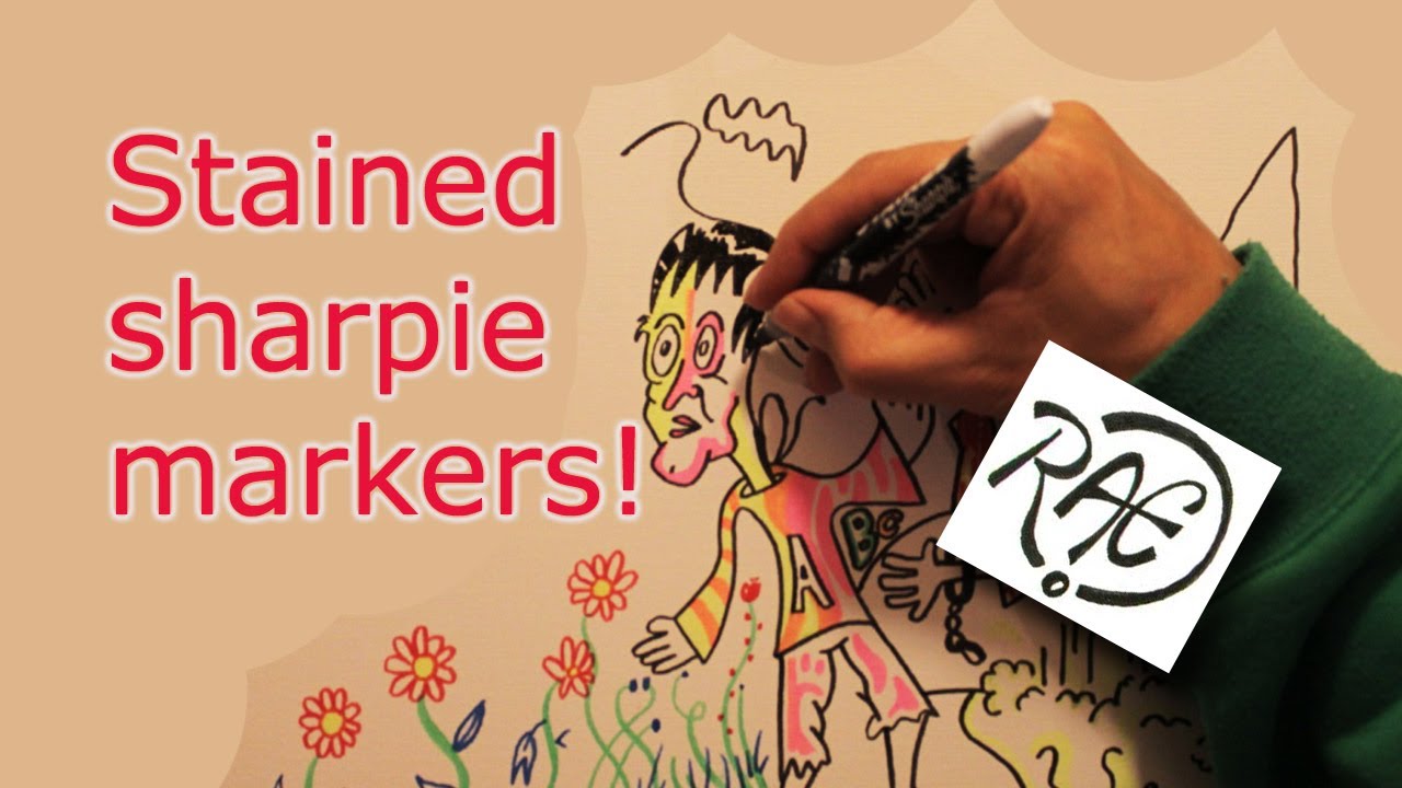 Stained SHARPIE MARKERS test Fabric Pens on Canvas by RAEART