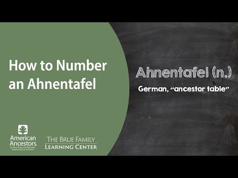 How to: Number an Ahnentafel